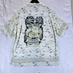 Big Dogs Cigar Company Vintage Men's Hawaiian Button Up Short Sleeve Pocket Sz L